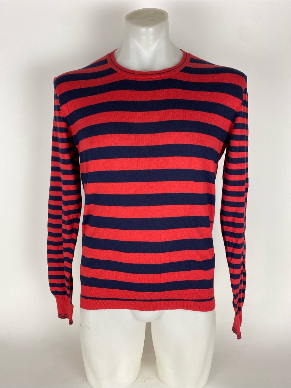 Alexander McQueen Cotton/ Cashmere Stripe sweater Red Blue Men’s Size M